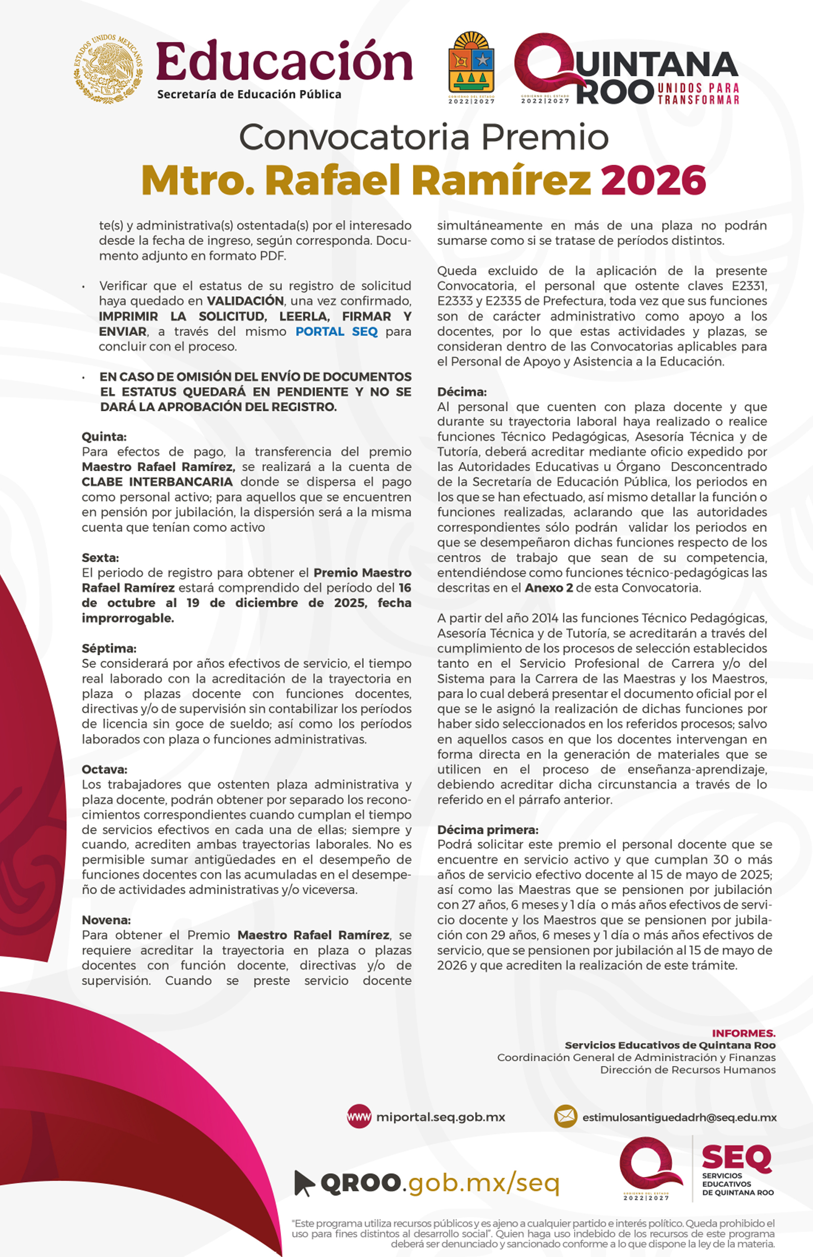 Premio Mtro Rafael Ram Rez 2026 Secretar A De Educaci N Rafael Ramirez 2026 Web 2